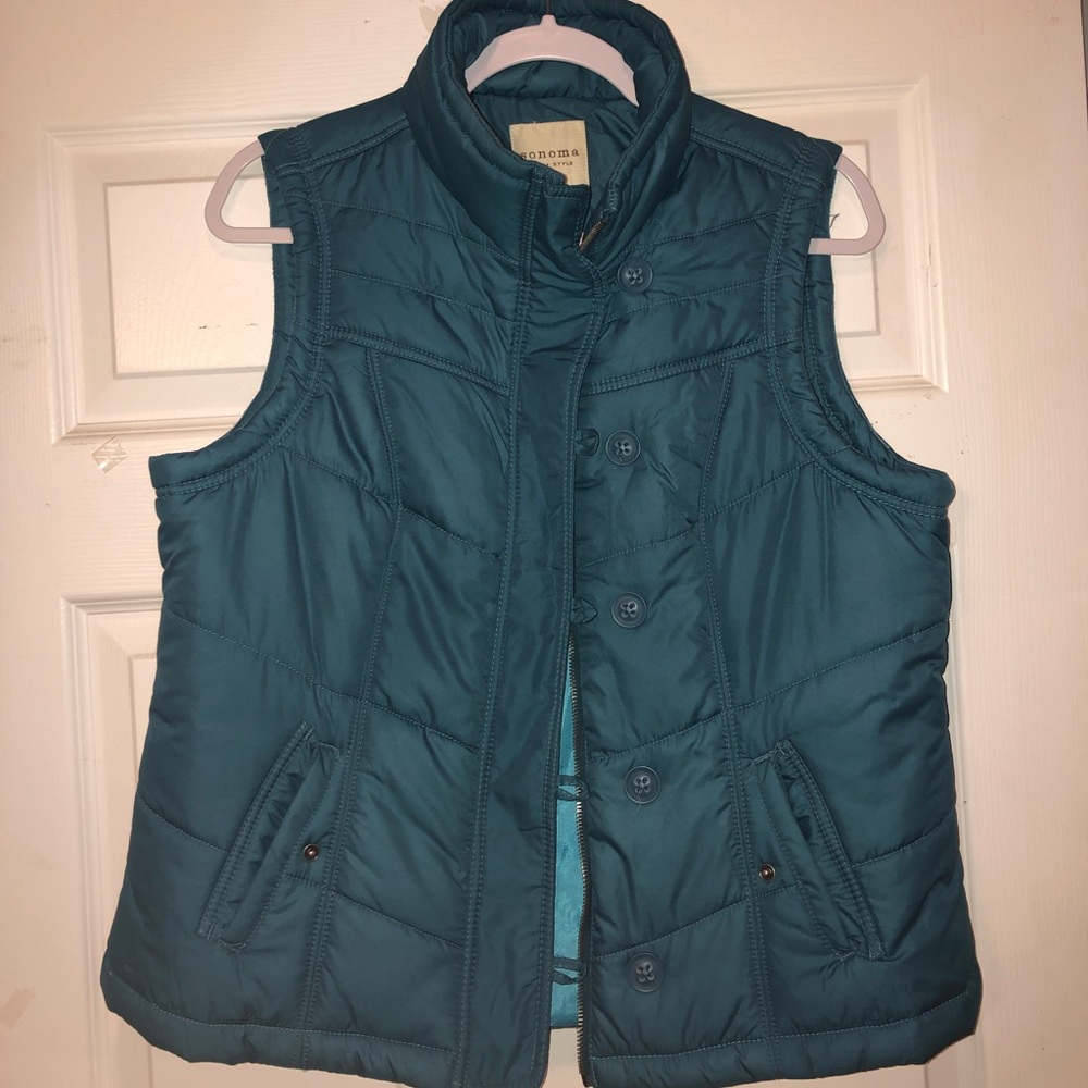 Blue puffer vest